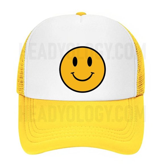 Smiley Face Emoji Baseball Hats Snapback Meshback Trucker Hats - Picture 3 of 13